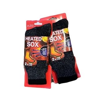 2 pairs of mens size 10-13 HeatedSox NWT reinforced antibacterial